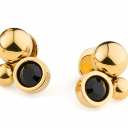 Solar golden earrings vrystal black sägen dech